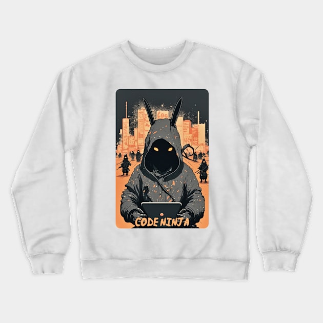 Code Ninja Rabit Crewneck Sweatshirt by SMCLN